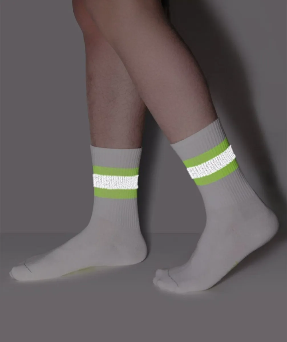 Starry Sky Fluorescent All-season Men White Sports Crew Socks