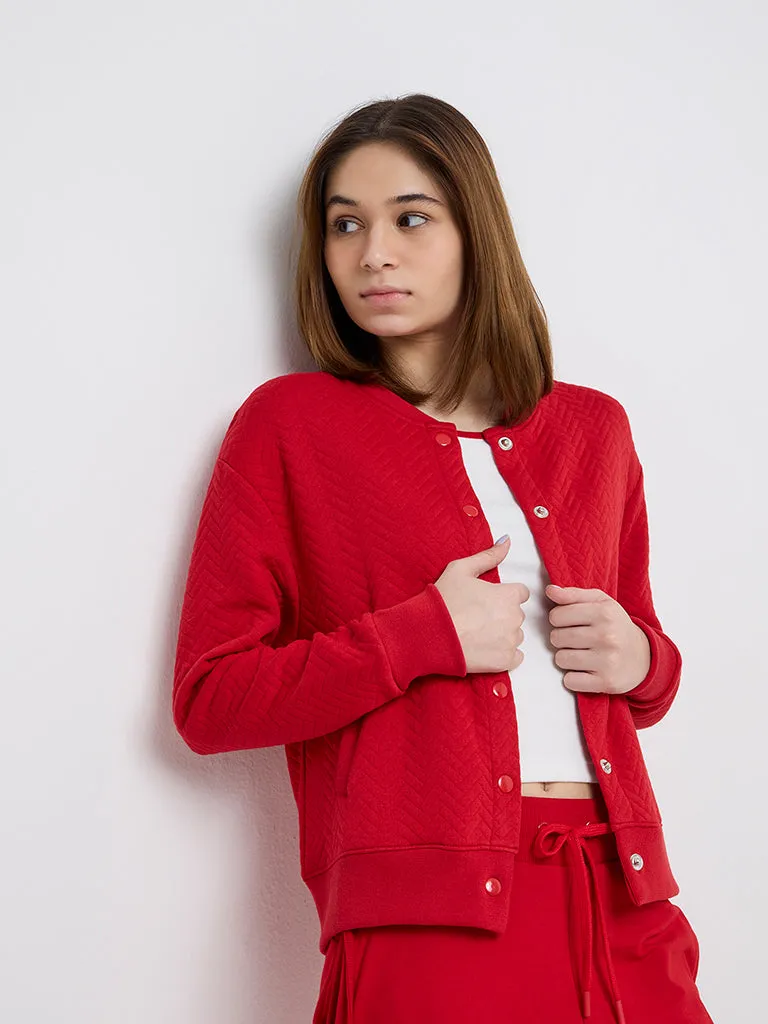 Studiofit Red Chevron Textured Jacket