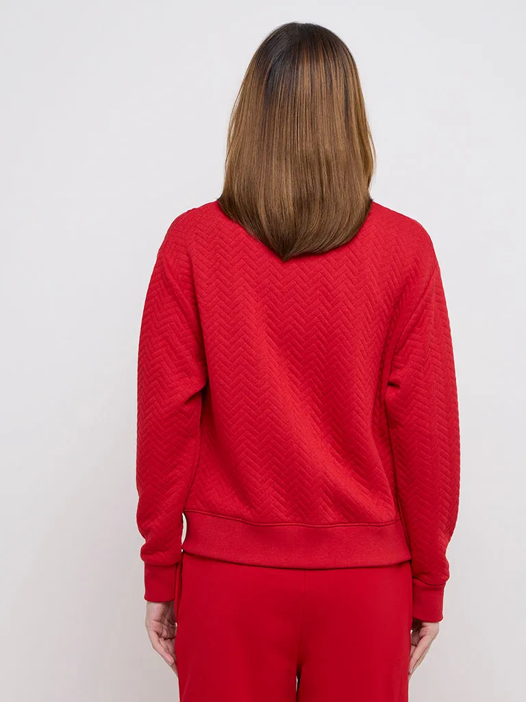 Studiofit Red Chevron Textured Jacket