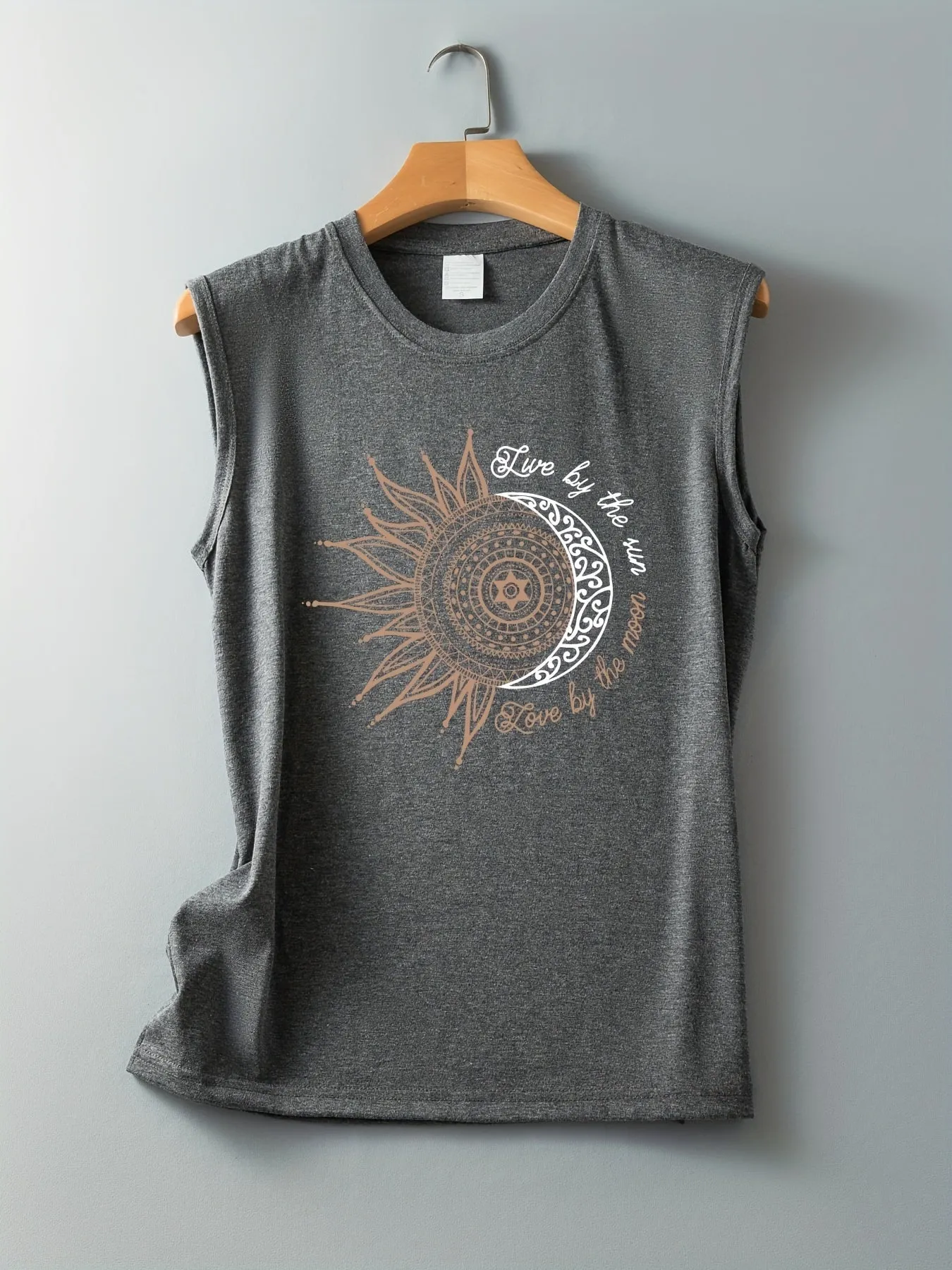 Sun  Moon Graphic Tank for Summer Womens Casual Top