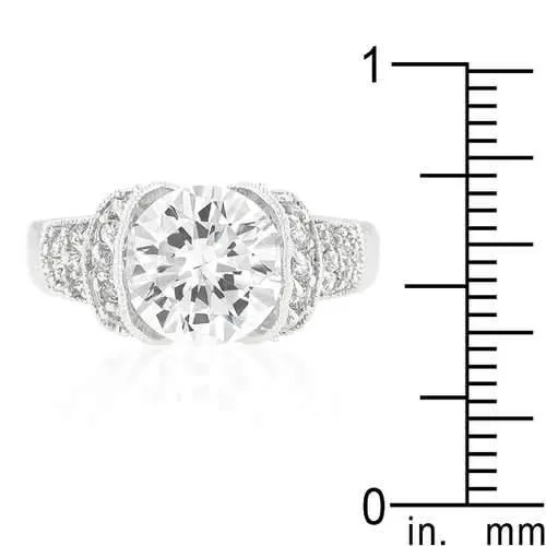 Tension Set Cubic Zirconia Engagement Ring