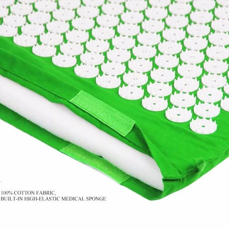 TPE   Sponge Acupuncture Acupoint Pain Relief Acupuncture Massage Pad Yoga Mat   Pillow Set(Green)