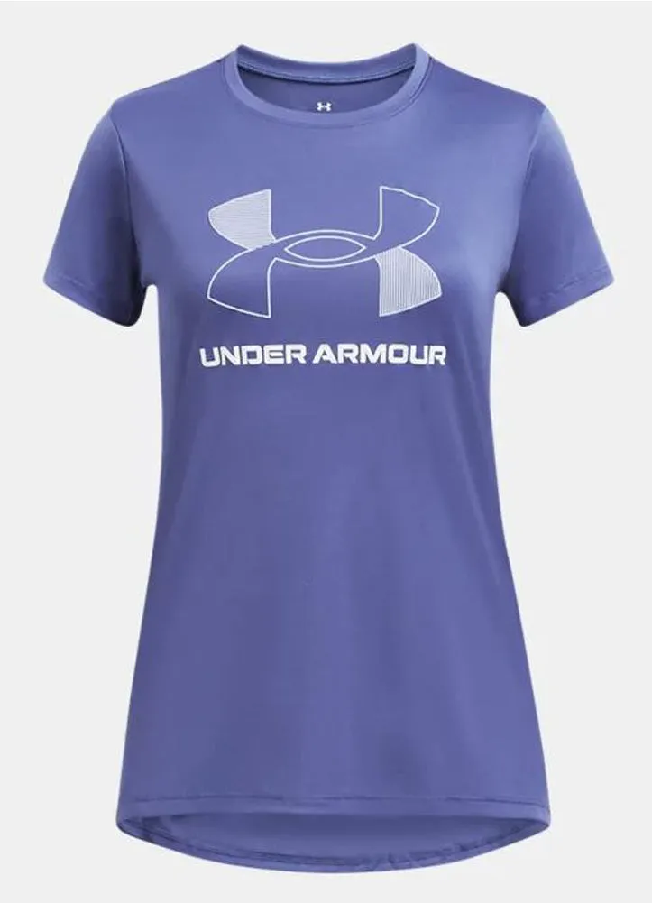 UA Tech Big Logo SS in Purple by Under Armour