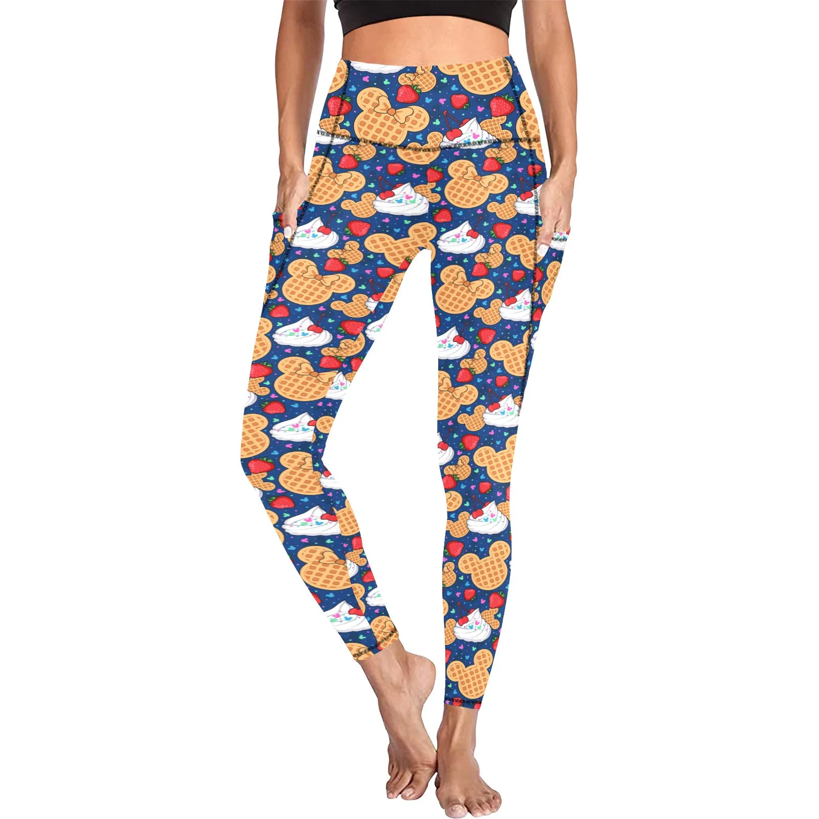 Waffles Women's Athletic Leggings With Pockets