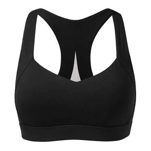 Wire Free Patchwork Quick-dry Shockproof Fitness Sports Bra