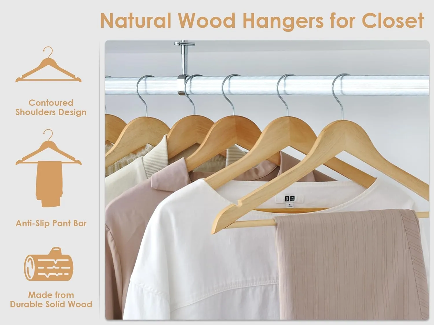 Wooden Hangers 10 Pack