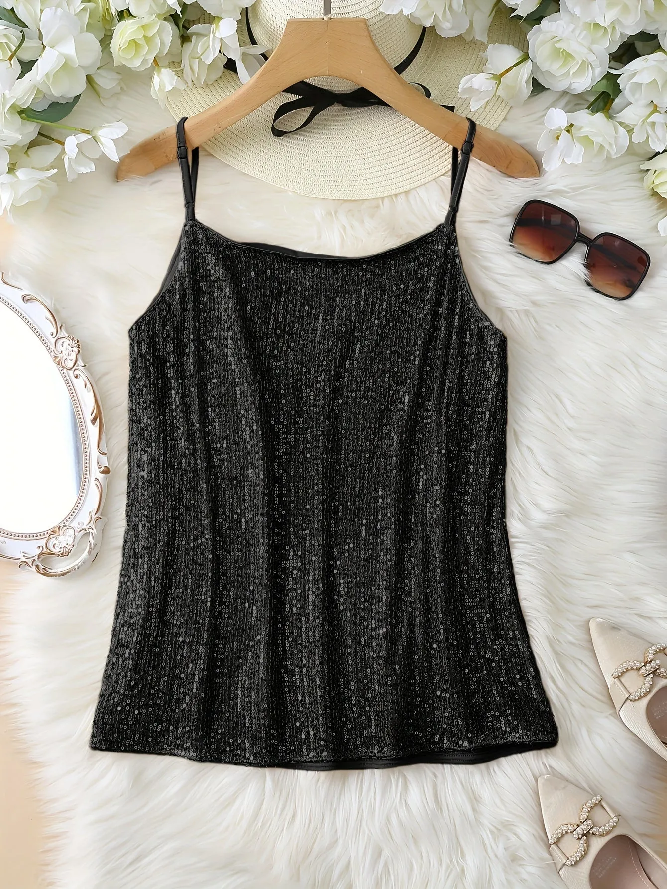 Y2K Sequin Tank Top for Everyday Chic Style